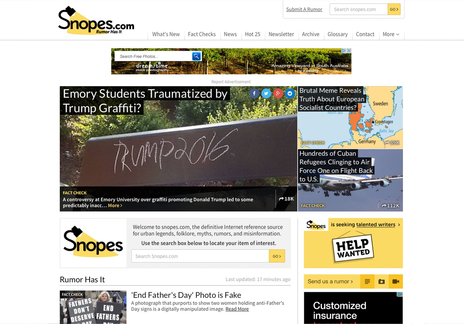 Snopes Site After